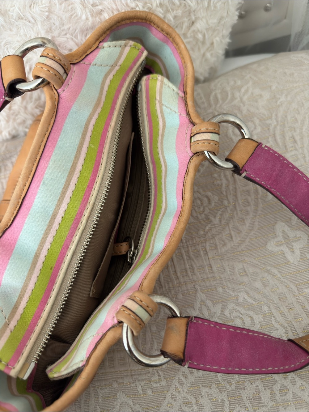 Coach Pink Striped Soho - Picture 10 of 11